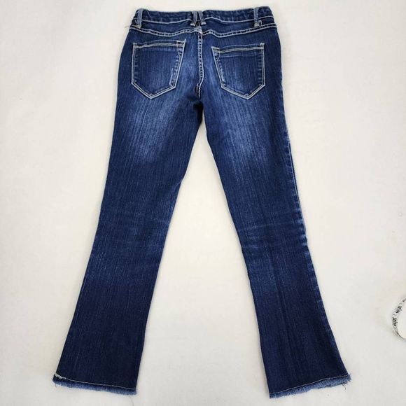 2.1 Denim Skinny Distressed Dark Washed Blue Jeans Women's Size 24 - Picture 4 of 9